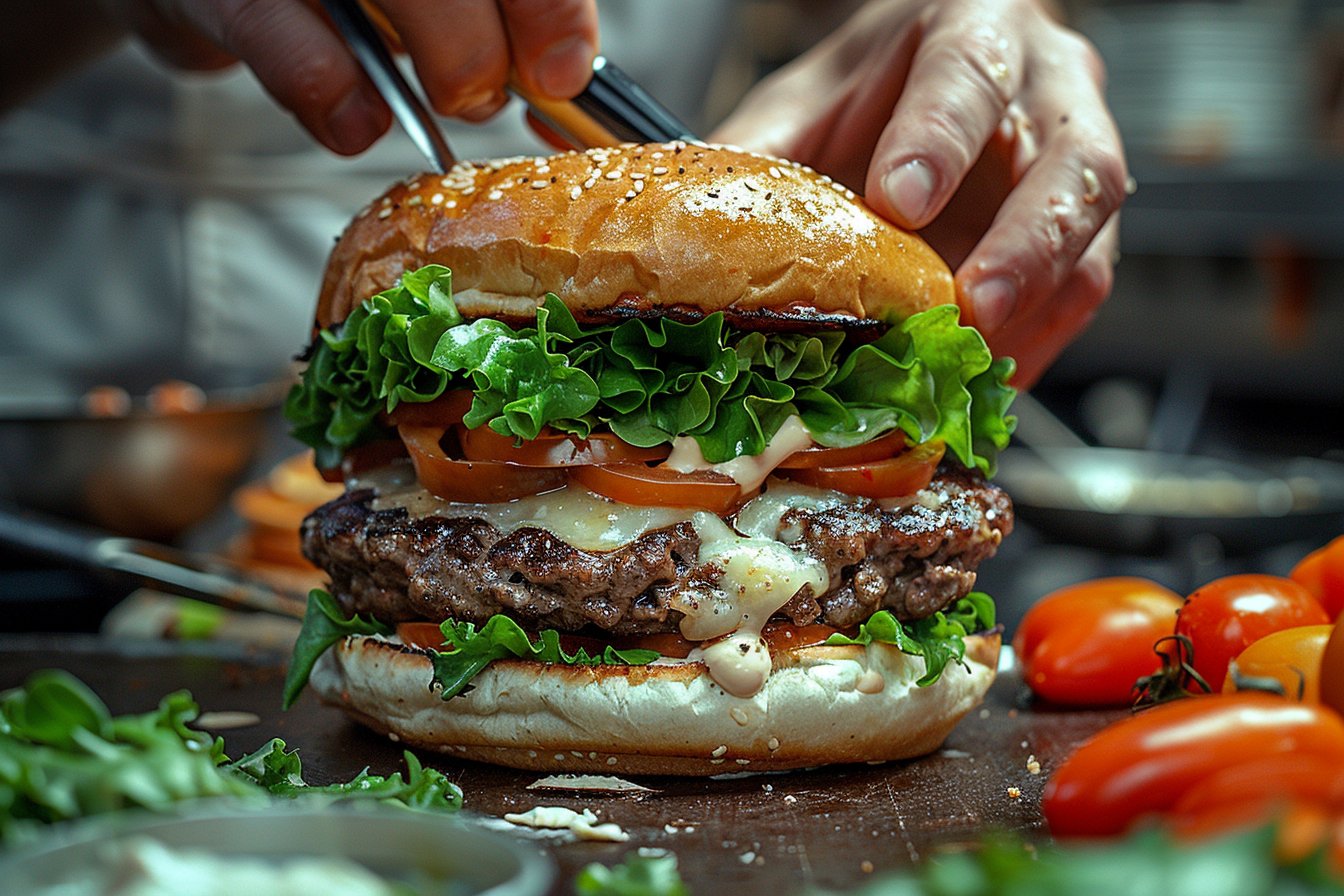 Sylvain Deschoemaker a créé le délicieux burger La Terre d’Aubrac.