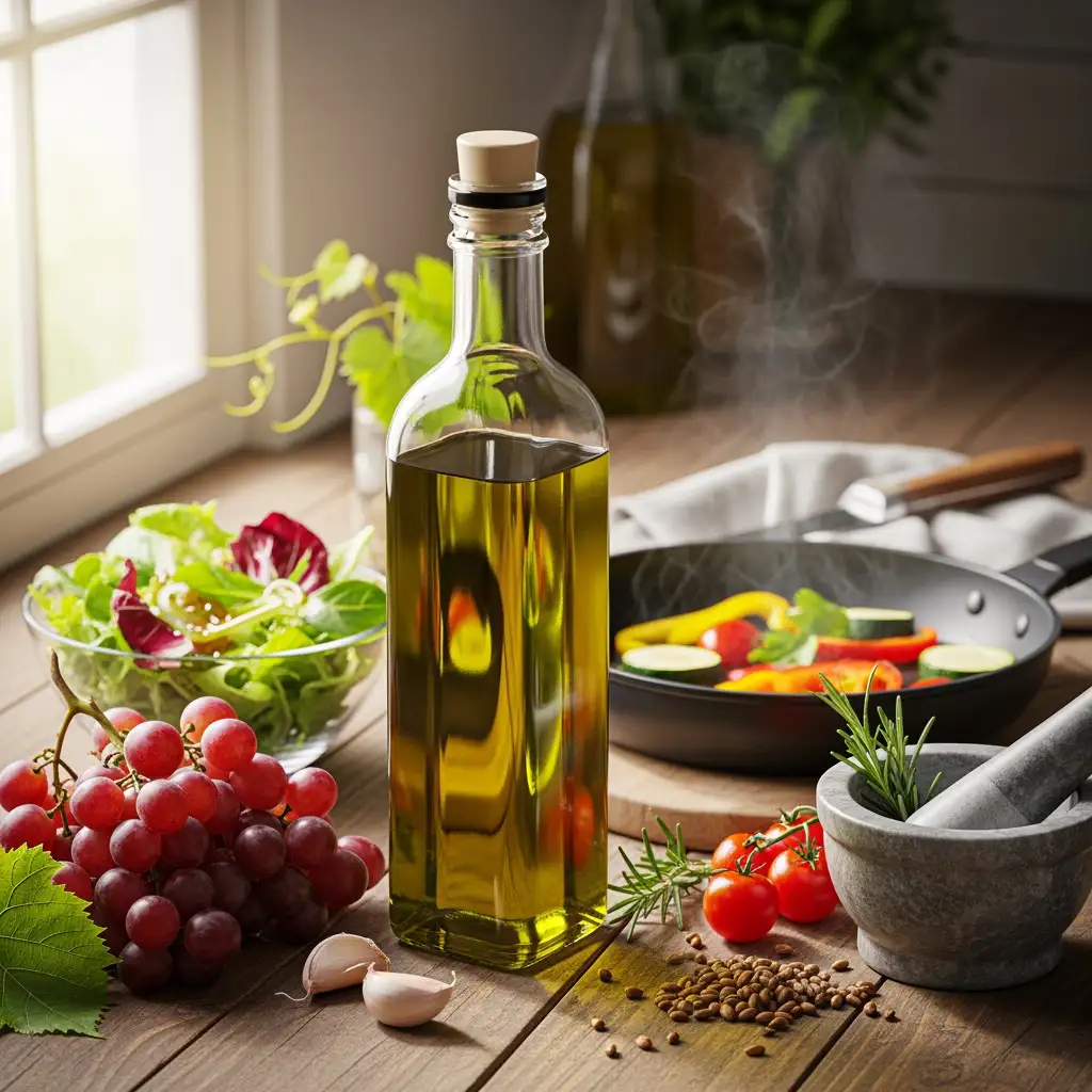 L’Huile de Pépins de Raisin : Votre Alliée Polyvalente en Cuisine et pour la Santé