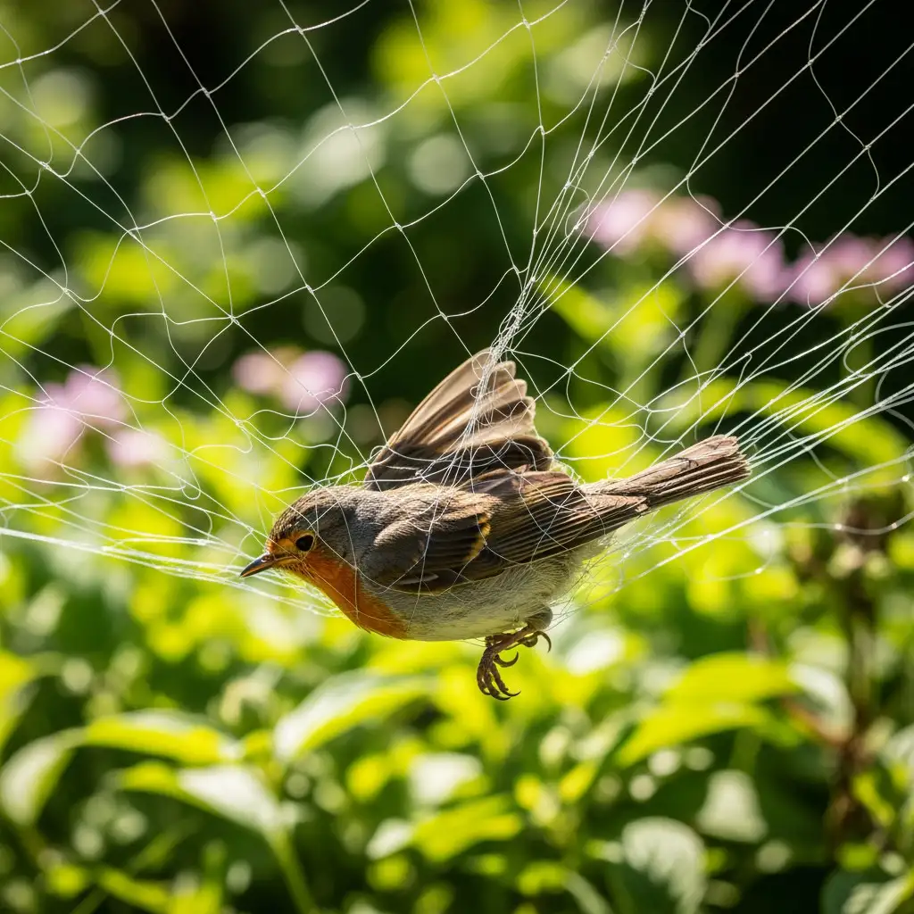 Les filets anti-oiseaux : un danger insoupçonné pour la faune de nos jardins