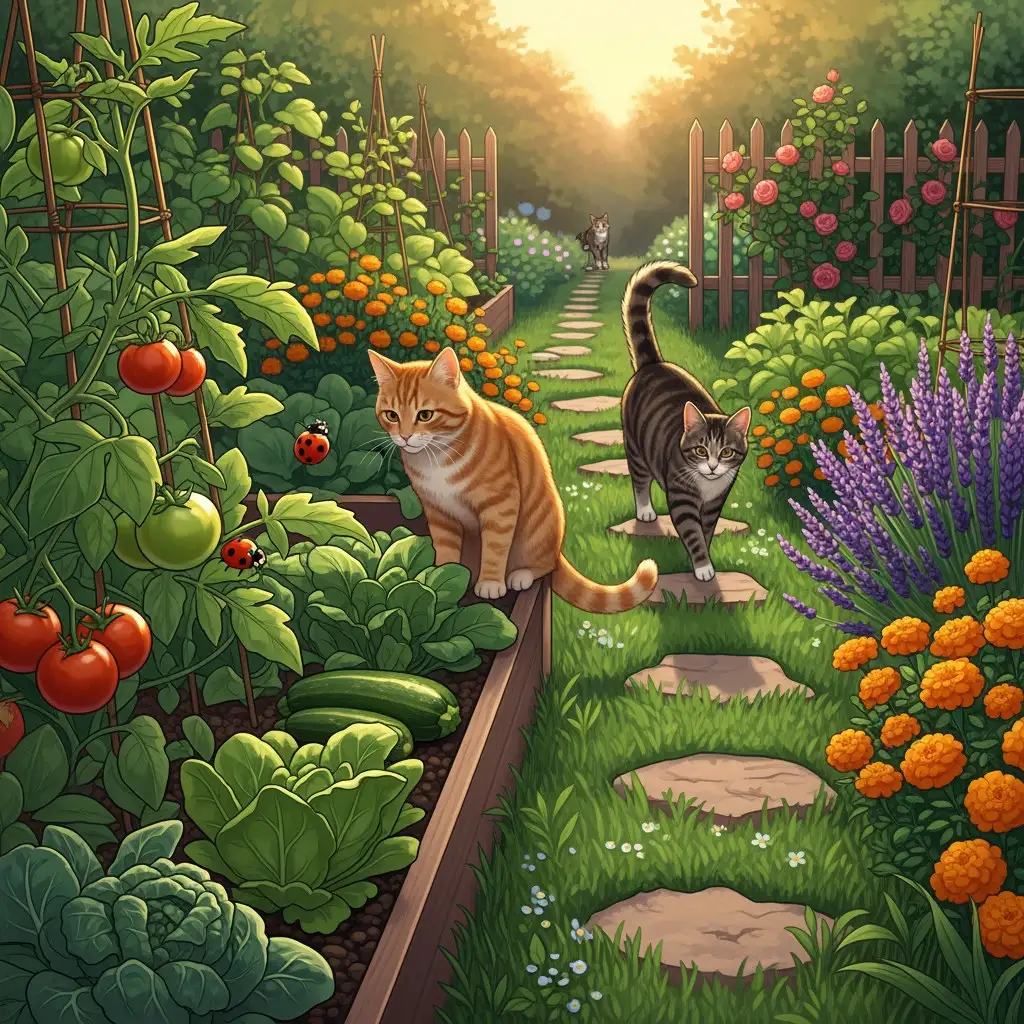 Chats et Potager : Astuces pour une Coexistence Harmonieuse et un Jardin Protégé