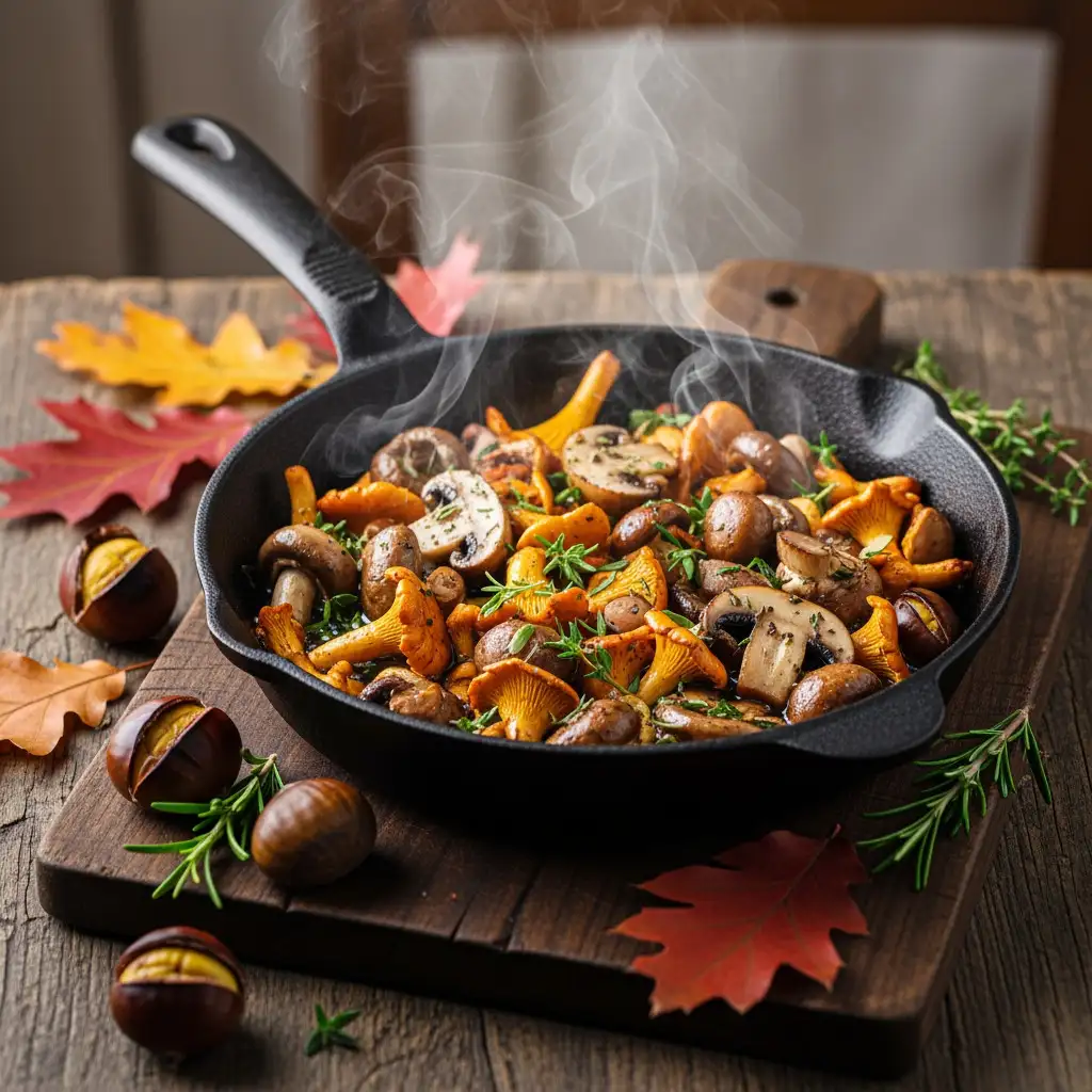 La Poêlée Automnale Ultime : Champignons et Châtaignes