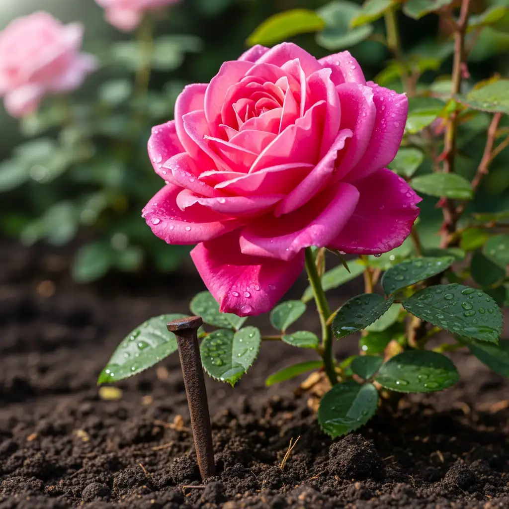 Le secret ancestral des rosiers éclatants : un simple clou rouillé pour des floraisons magnifiques