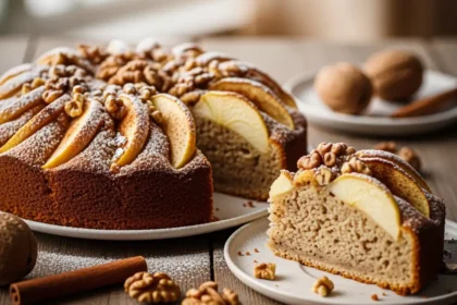 Un cake hivernal réconfortant : l’alliance parfaite de la pomme, de la noix et de la cannelle