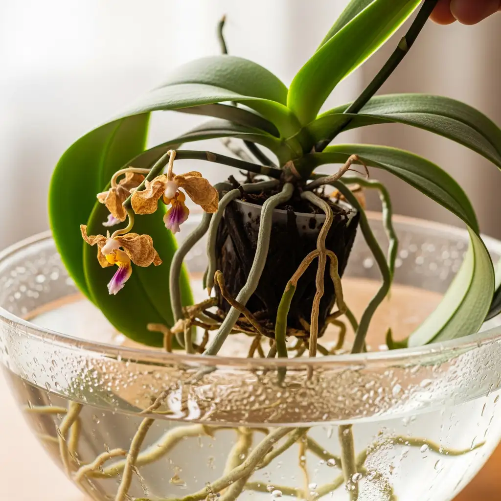 Comment sauver votre orchidée mourante : Le secret du bain d’eau tiède