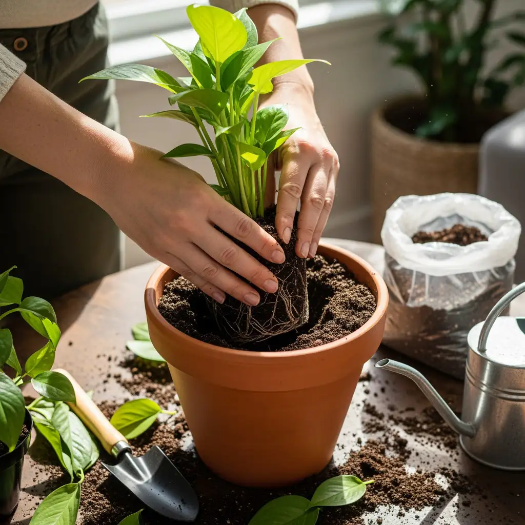 Le secret insoupçonné pour un rempotage réussi et des plantes épanouies
