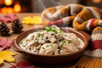 Le Poulet Crémeux aux Champignons : Votre Recette Réconfortante pour l’Automne-Hiver
